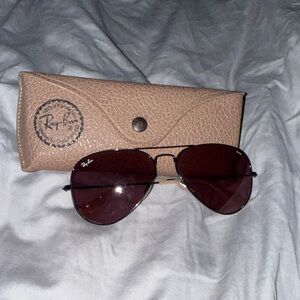 Ray-Ban Women’s Aviator Sunglasses with Brown Lenses and Black Frame